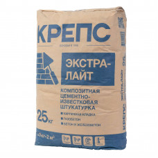 Штукатурка цементно-известковая Крепс Экстра Лайт 25 кг