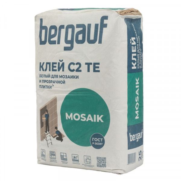  Клей для плитки Bergauf Mosaik для бассейна С2ТЕ, 25 кг